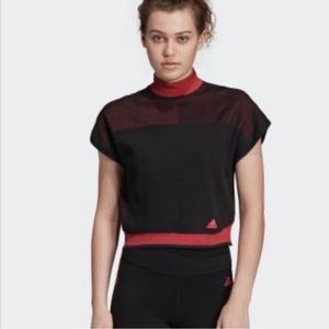 New with Tags Womens Adidas Tee Pk LTE Black Crop Top Medium